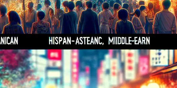 A vibrant Tokyo street at night, bustling with patrons in an izakaya, illuminated by neon lights.